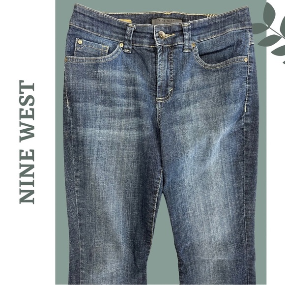 Nine West Women's Blue Jeans West End Ave Fit Boodcut Size 4 - Picture 3 of 8